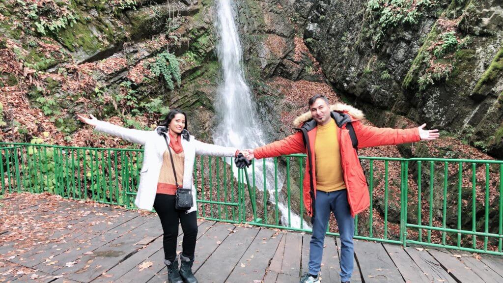 yeddi gozel waterfall or the seven beauties waterfall in Gabala