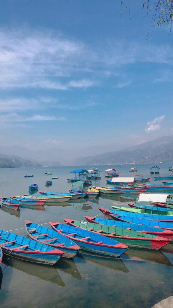 boats in the lake in nepal