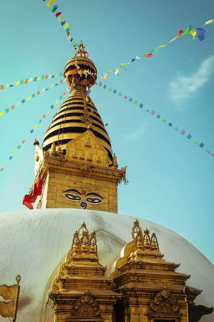 image of the peace pagoda in Nepal