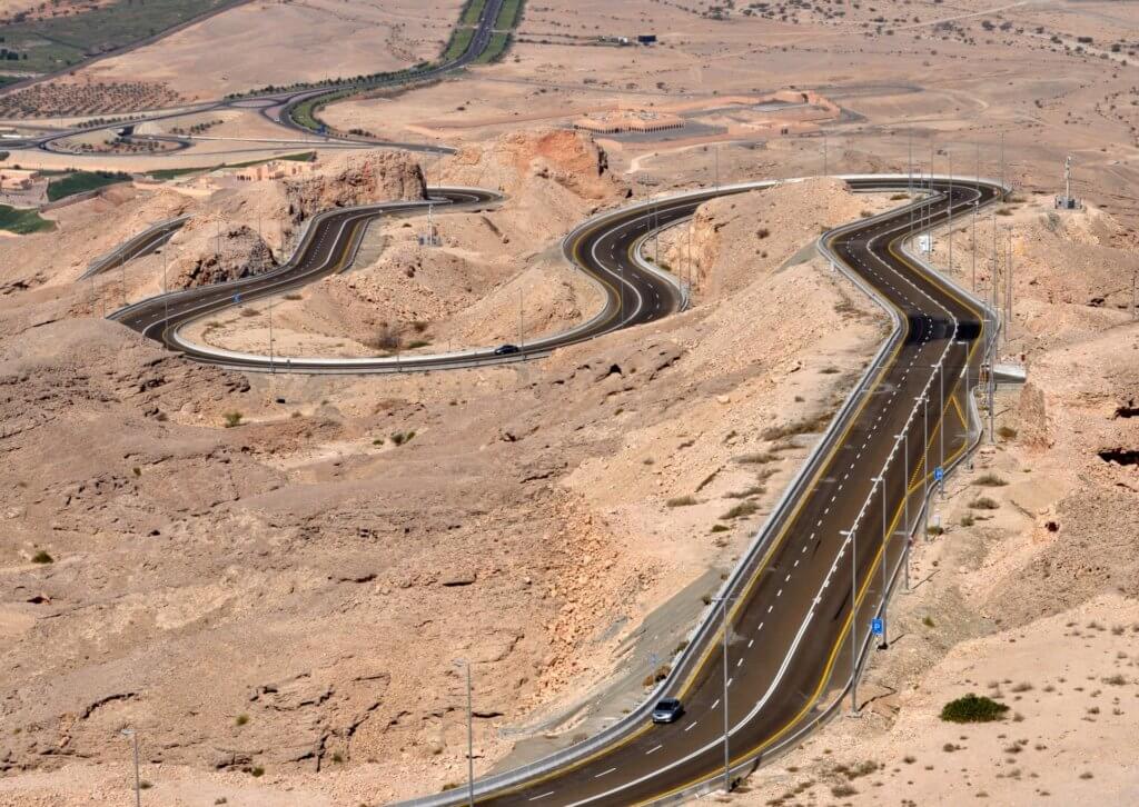 winding roads leading up to Jebel Hafeet, Al Ain