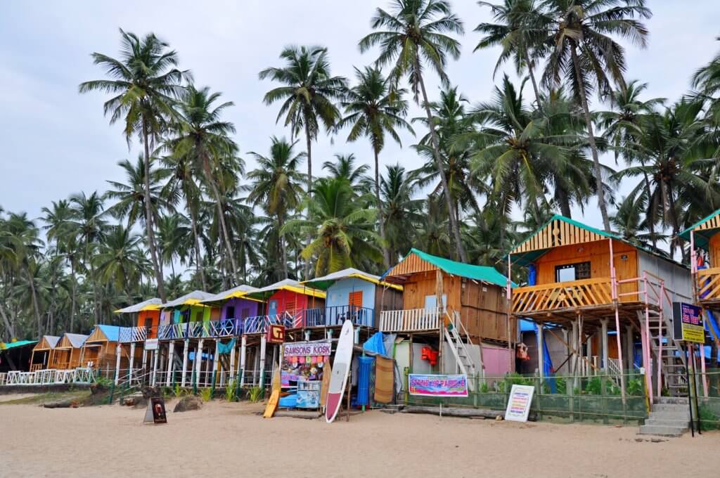 little shacks by the beach in Goa