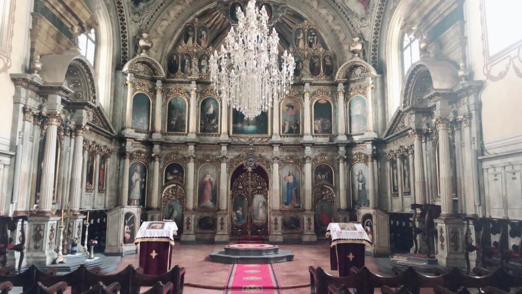 the interior of the orthodox church in Timisoara, romania