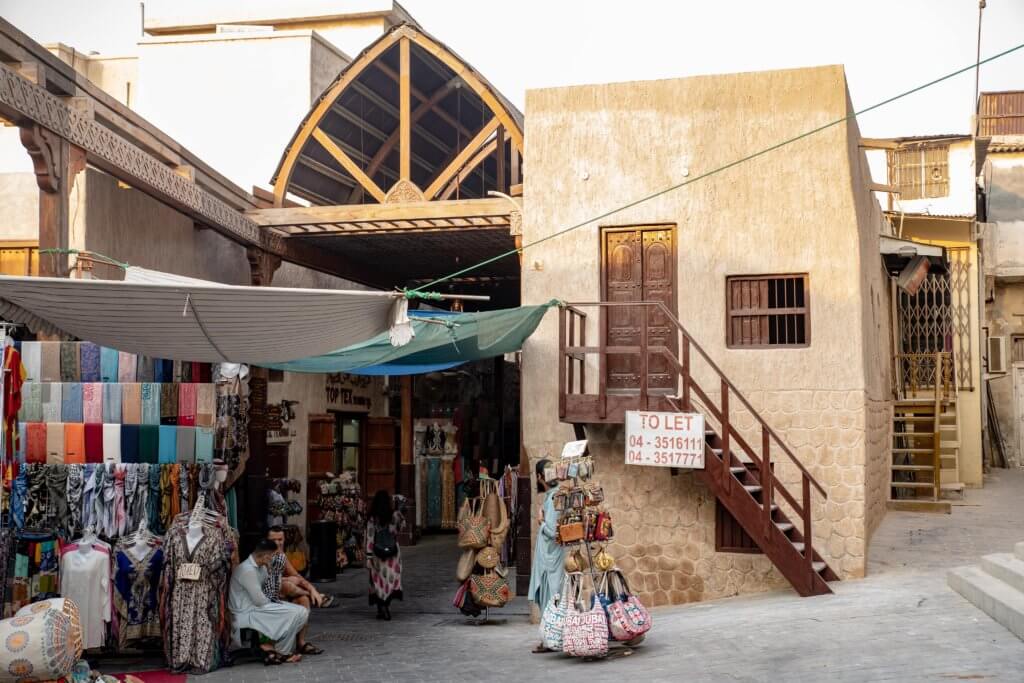 the entrance to the textile market