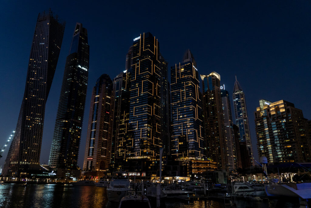 Dubai Marina at night